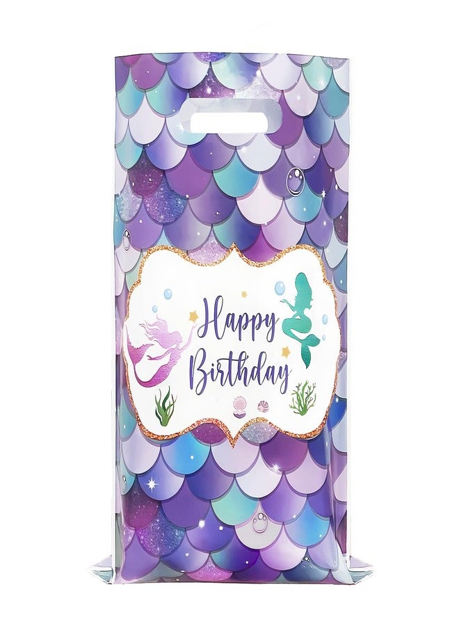 DaiUni 30 PCS Mermaid Birthday Goodie Bags Party Favor Bags Treat Bag with Handles for Kids Girls Mermaid Birthday - Image 1